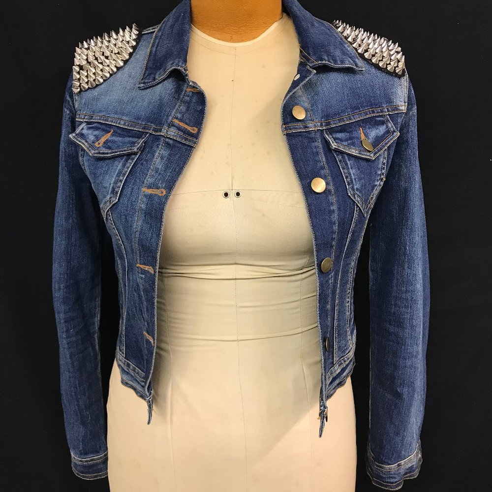 Forever 21 Denim Jacket with Gold Spikes
